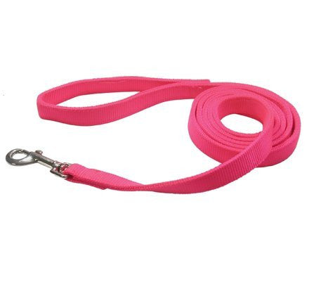 Heavy Duty Nylon Double Stitched Leashes Pink